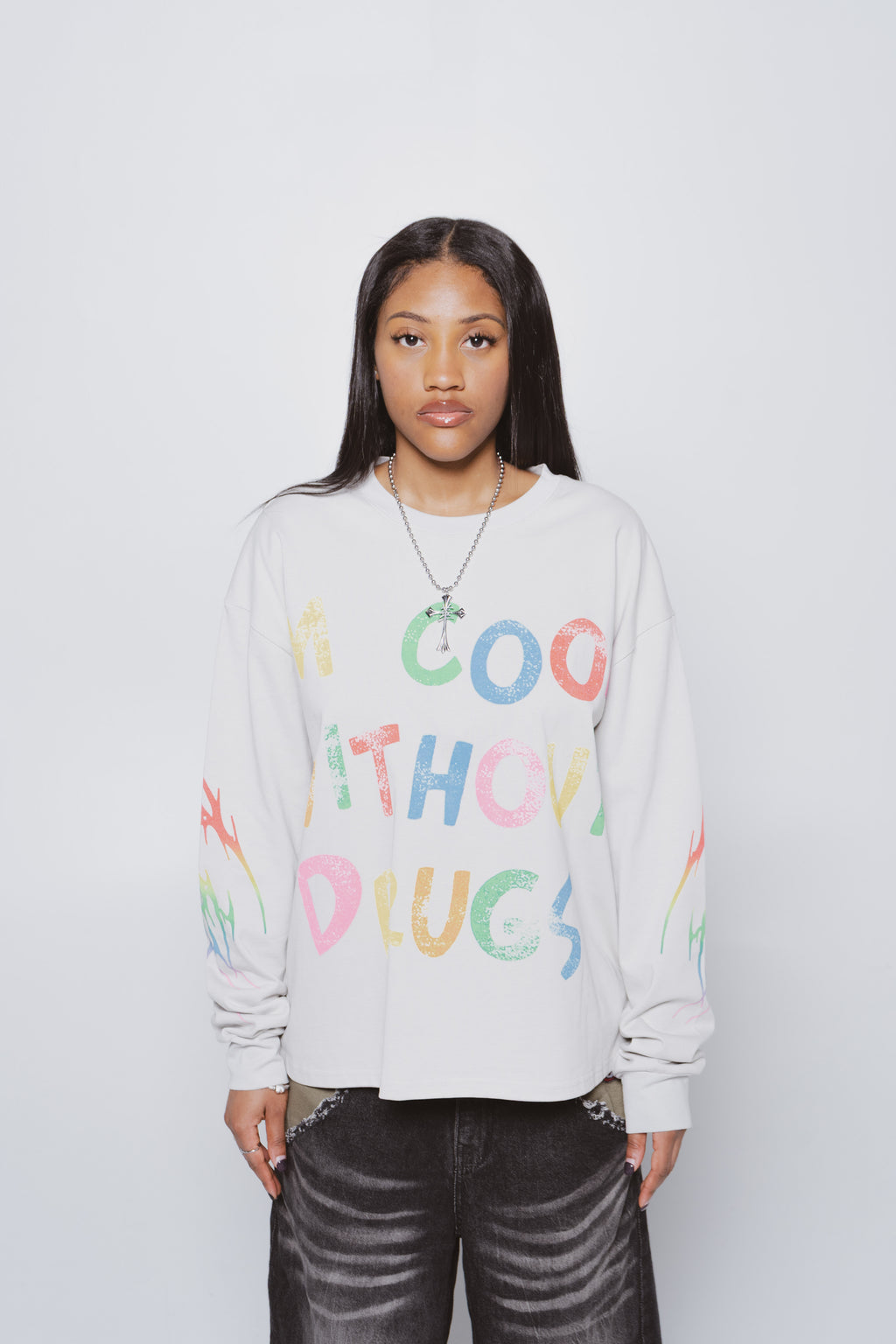Cool Without Drugs Grey Long Sleeve